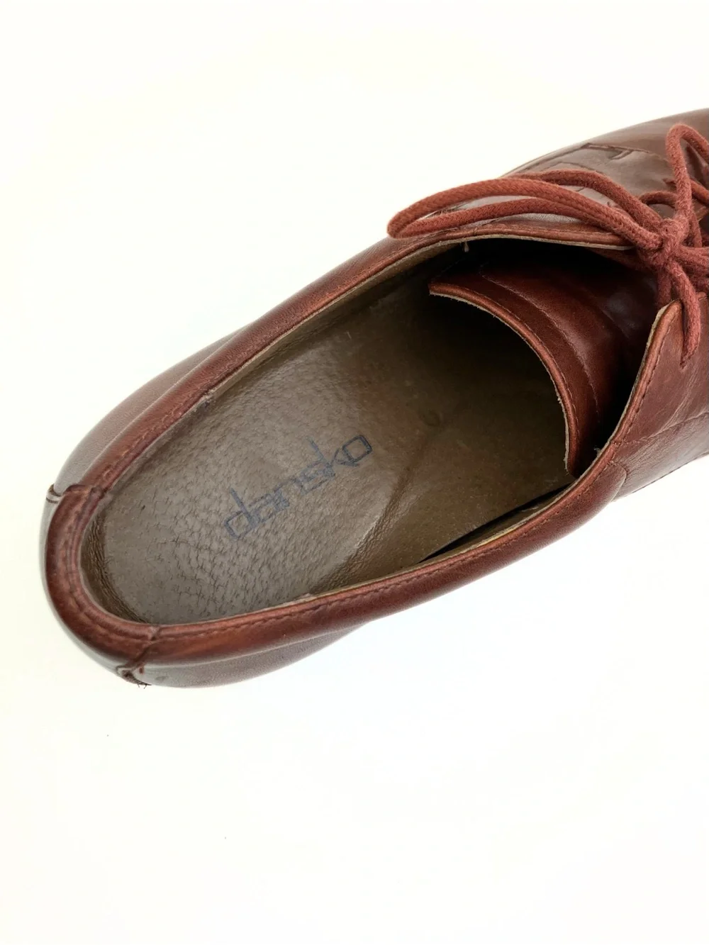 Dansko Men's Josh Antiqued Calf Mahogany Oxford Shoes Sz 9.5/43